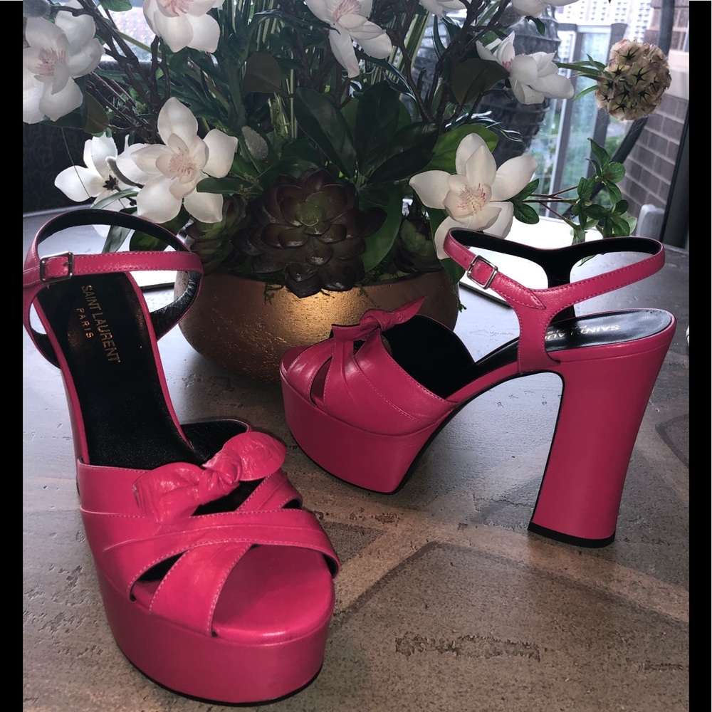 Saint Laurent Pink Platform Sandals